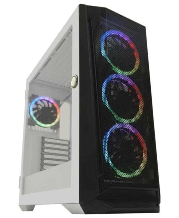 LC-Power 805BW Holo-1_X Gaming Midi Tower Κουτί Υπολογιστή με Πλαϊνό Παράθυρο Λευκό LC-805BW-ON