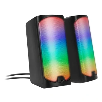 SpeedLink Tonos Ηχεία Υπολογιστή 2.0 με RGB Φωτισμό και Ισχύ 12W σε Μαύρο Χρώμα SL-810009-BK