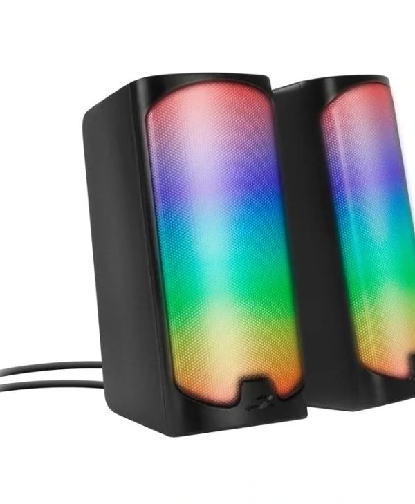 SpeedLink Tonos Ηχεία Υπολογιστή 2.0 με RGB Φωτισμό και Ισχύ 12W σε Μαύρο Χρώμα SL-810009-BK