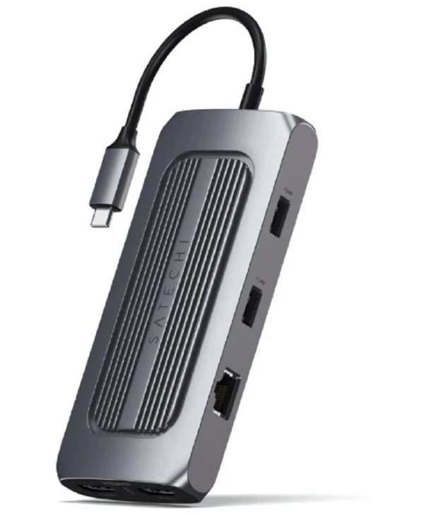 Satechi USB-C Docking Station με HDMI 4K PD Ethernet και συνδεση 2 Οθονών Γκρι (ST-UCMXAM)
