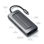 Satechi USB-C Docking Station με HDMI 4K PD Ethernet και συνδεση 2 Οθονών Γκρι (ST-UCMXAM) - Image 2