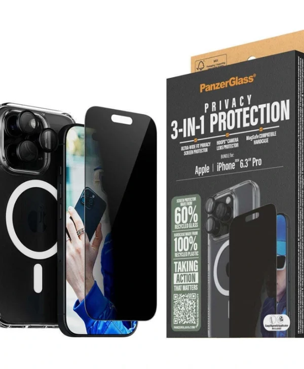 PanzerGlass Privacy Tempered Glass (iPhone 17 / 17 Pro / 16 Pro) B1292+P2862+1284