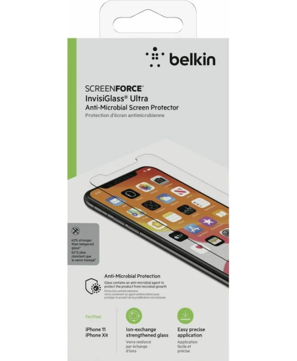 Belkin ScreenForce InvisiG.Ultra Antimic Tempered Glass (iPhone 11 Pro / X / XS) F8W942ZZ-AM
