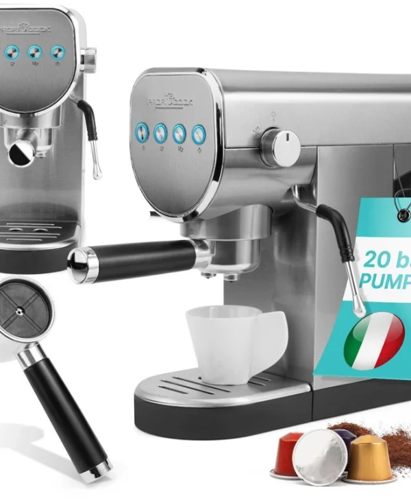 Profi Cook PC-ES-KA1265 Μηχανή Espresso 1360W Πίεσης 20bar Γκρι 501265