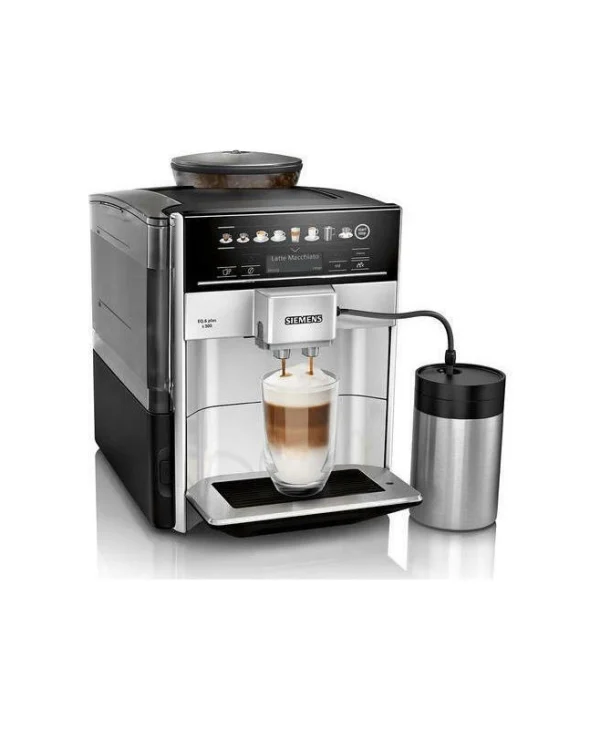 Siemens Eq.6 Plus S300 Αυτόματη Μηχανή Espresso 1500W Πίεσης 15bar για Cappuccino με Μύλο Άλεσης Ασημί TE653M11RW