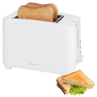 Bomann Φρυγανιέρα 2 Θέσεων 750W Λευκή 660651