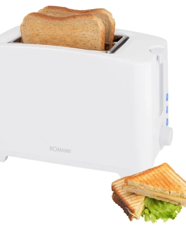 Bomann Φρυγανιέρα 2 Θέσεων 750W Λευκή 660651