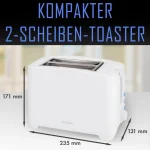 Bomann Φρυγανιέρα 2 Θέσεων 750W Λευκή 660651 - Image 2