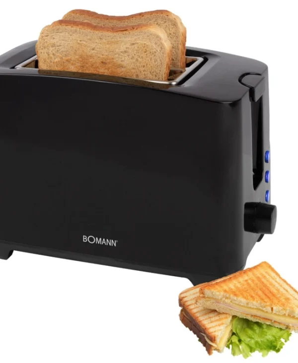 Bomann Φρυγανιέρα 2 Θέσεων 750W Μαύρη 660652