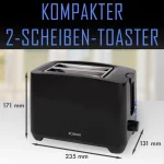 Bomann Φρυγανιέρα 2 Θέσεων 750W Μαύρη 660652 - Image 2