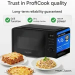 Profi Cook PC-MWG 1319 Φούρνος Μικροκυμάτων με Grill 20lt Μαύρος 501319 - Image 3