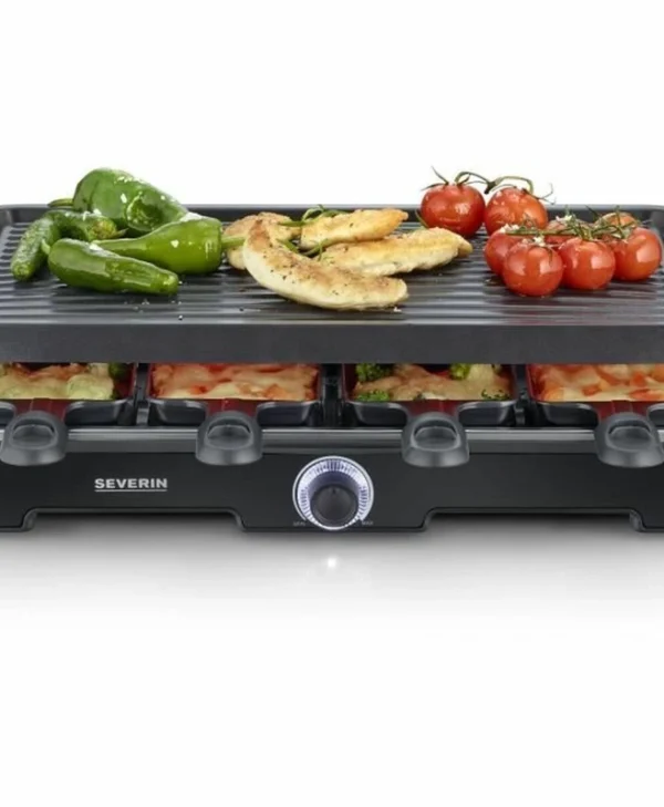 Severin RG9670 Επιτραπέζια Ηλεκτρική Ψησταριά Αυλακωτής Πλάκας 1400W με Ρυθμιζόμενο Θερμοστάτη 41.7x26.3εκ. RG 9670