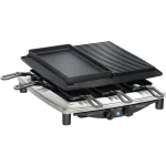 Steba RC 4 Plus Deluxe Επιτραπέζια Ηλεκτρική Ψησταριά Raclette Λείας και Αυλακωτής Πλάκας 1450W με Ρυθμιζόμενο Θερμοστάτη 39x37εκ. 622300