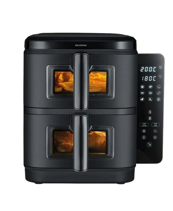 Severin S-fry Duo Stack Air Fryer με Διπλό Αποσπώμενο Κάδο 11lt Μαύρο FR 2468
