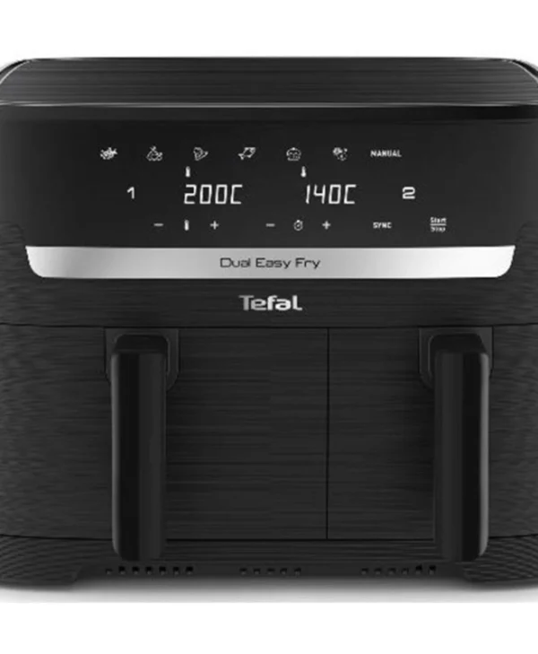 Tefal Dual Easy Air Fryer με Διπλό Αποσπώμενο Κάδο 8.3lt Μαύρο FY901N DUAL EASY FRY