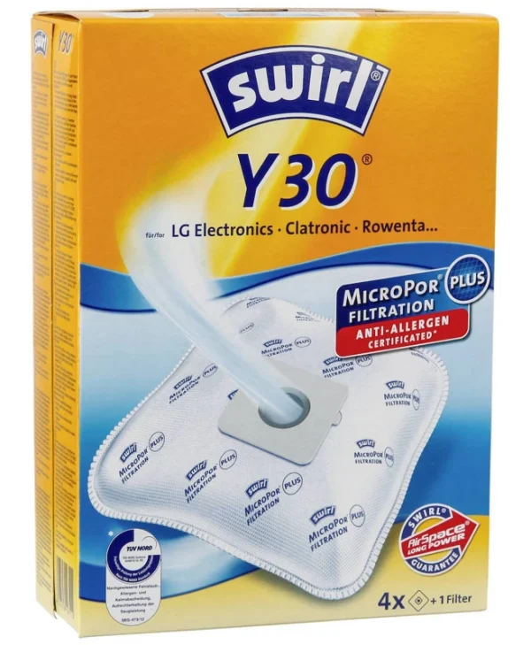 Swirl Y 30 Mp Plus Airspace Σακούλες Σκούπας 5τμχ Συμβατή με Σκούπα LG 197514