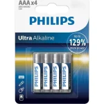 Philips Ultra Αλκαλικές Μπαταρίες AAA 1.5V 4τμχ Phil-LR03E4B/10