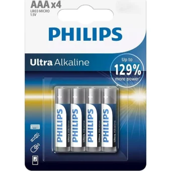 Philips Ultra Αλκαλικές Μπαταρίες AAA 1.5V 4τμχ Phil-LR03E4B/10