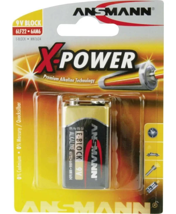 Ansmann X-Power Αλκαλική Μπαταρία 9V 1τμχ 5015643