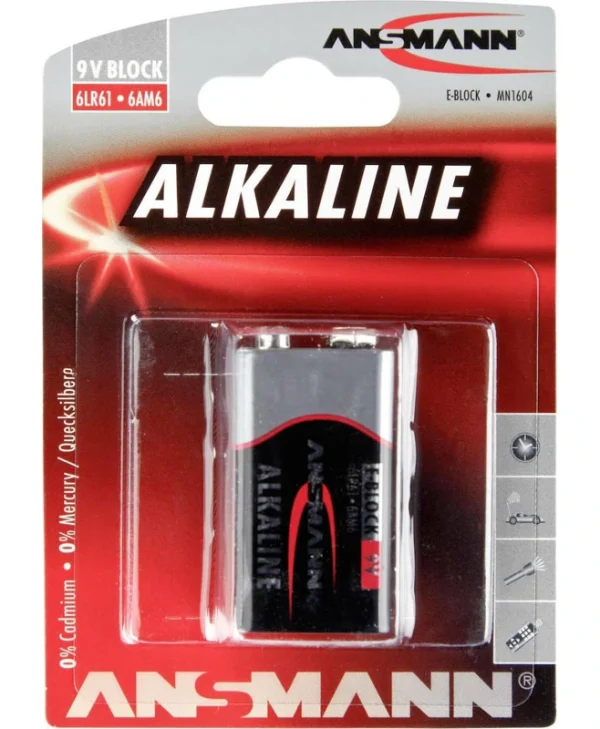 Ansmann Αλκαλική Μπαταρία 9V 1τμχ 1515-0000