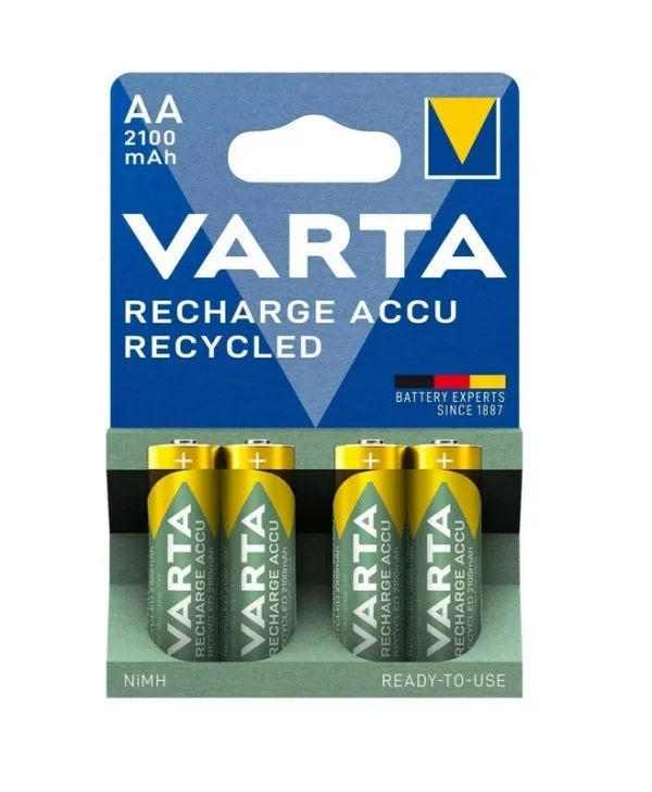 Varta Recharge Accu Recycled Επαναφορτιζόμενες Μπαταρίες AA Ni-MH 2100mAh 1.2V 4τμχ 56816 101 404