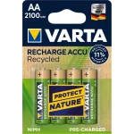 Varta Recharge Accu Recycled Επαναφορτιζόμενες Μπαταρίες AA Ni-MH 2100mAh 1.2V 4τμχ 56816 101 404 - Image 2