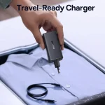 Baseus Φορτιστής GaN με 2 Θύρες USB-A και 2 Θύρες USB-C και Καλώδιο USB-C - USB-C 100W Power Delivery Μαύρος (P10162705112-00) - Image 3