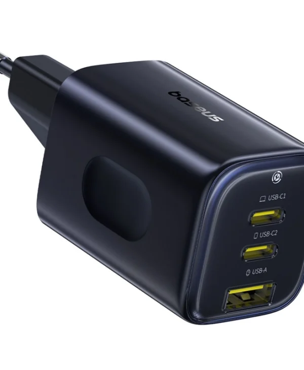 Baseus Φορτιστής Χωρίς Καλώδιο GaN με Θύρα USB-A και 2 Θύρες USB-C 67W Power Delivery Μαύρος (PicoGo AE11) E0121200