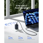 Baseus Φορτιστής Χωρίς Καλώδιο GaN με Θύρα USB-A και 2 Θύρες USB-C 67W Power Delivery Μαύρος (PicoGo AE11) E0121200 - Image 4