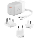 Alogic Φορτιστής GaN με Θύρα USB-A και 2 Θύρες USB-C και Καλώδιο USB-C - USB-C 100W Λευκός (Rapid Power) WCM3X100G