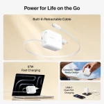 Belkin Φορτιστής GaN με Θύρα USB-C και Καλώδιο USB-C 67W Λευκός (UltraCharge) WCH022KQWH - Image 7