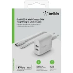 Belkin Φορτιστής με 2 Θύρες USB-A και Καλώδιο Lightning 24W Λευκός (Boost Charge) WCD001vf1MWH - Image 6