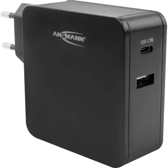 Ansmann Φορτιστής Χωρίς Καλώδιο με Θύρα USB-A και Θύρα USB-C 60W Power Delivery Μαύρος (254PD) 1001-0096