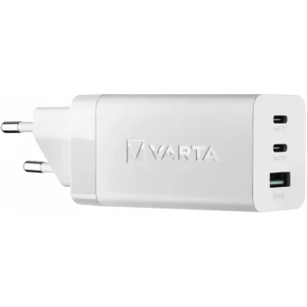 Varta Φορτιστής Χωρίς Καλώδιο GaN με Θύρα USB-A και 2 Θύρες USB-C 65W Λευκός (57956 101 401)