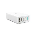 Fantec Βάση Φόρτισης με 4 Θύρες USB-A και Θύρα USB-C 40W Quick Charge 3.0 σε Λευκό χρώμα (QC3-A51) 1954