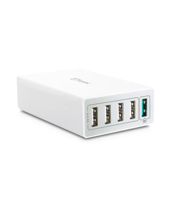 Fantec Βάση Φόρτισης με 4 Θύρες USB-A και Θύρα USB-C 40W Quick Charge 3.0 σε Λευκό χρώμα (QC3-A51) 1954