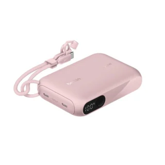 Belkin BoostCharge Power Bank 10K with Display 10000mAh 20W με 2 Θύρες USB-C Ροζ BPB027HQPK
