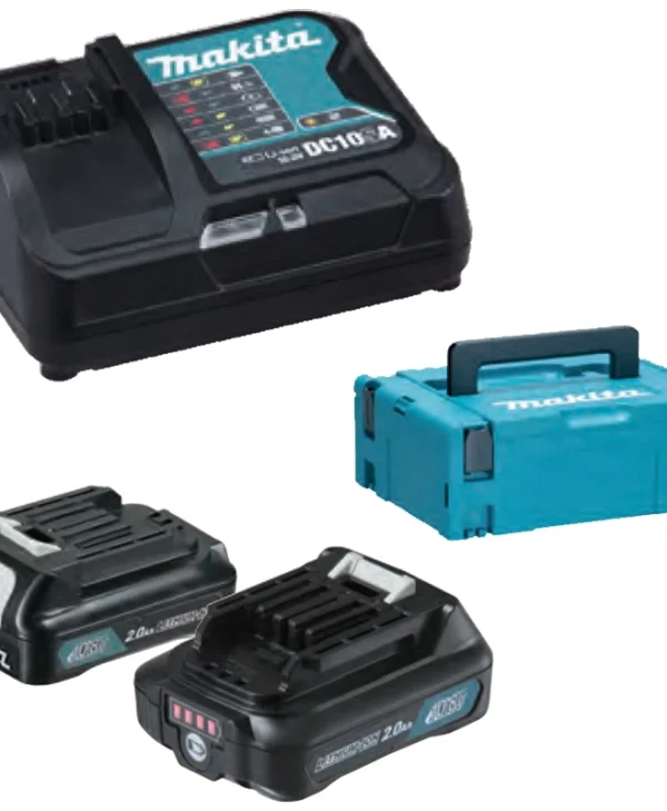 Makita Σετ 2 Μπαταριών Εργαλείου Λιθίου 12V Χωρητικότητας 4Ah με Φορτιστή 197641-2