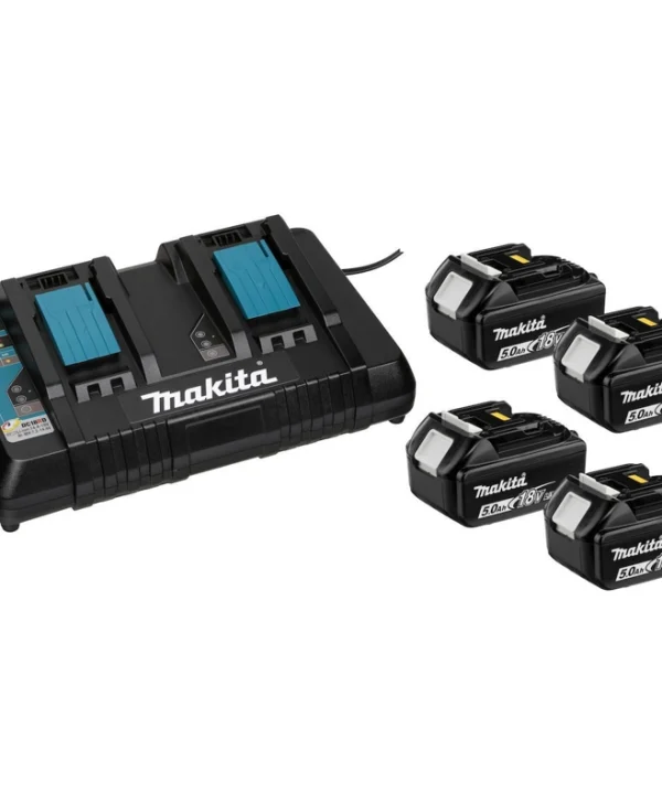 Makita Σετ 4 Μπαταριών Εργαλείου Λιθίου 18V Χωρητικότητας 5Ah με Φορτιστή DC18RD 199483-0