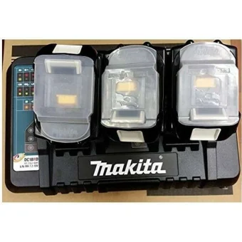 Makita Σετ 3 Μπαταριών Εργαλείου 18V Χωρητικότητας 5Ah με Φορτιστή 198458-6