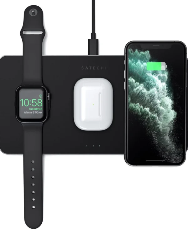 Satechi Ασύρματος Φορτιστής (Qi Pad) 24W Μαύρος (Trio) 293955