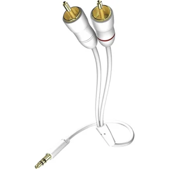 Inakustik Καλώδιο Ήχου 3.5mm male - RCA male Λευκό 3m με Επίχρυσους Ακροδέκτες 00310003