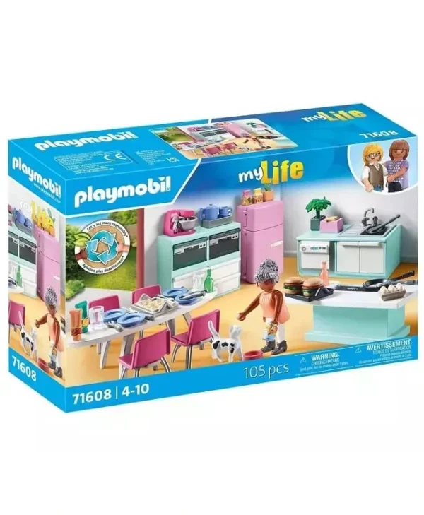 Playmobil MyLife Μοντέρνα Κουζίνα Με Τραπεζαρία για 4-10 ετών 71608