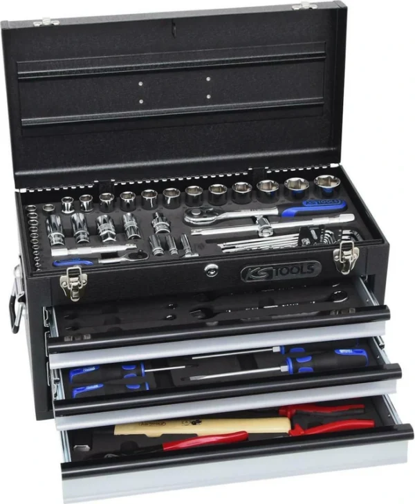 Ks Tools ChromePlus Universal Εργαλειοφόρος με 3 Συρτάρια και 99 Εργαλεία 918.0200
