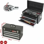 Ks Tools ChromePlus Universal Εργαλειοφόρος με 3 Συρτάρια και 99 Εργαλεία 918.0200 - Image 2