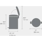 Brabantia Newicon Κάδος Απορριμμάτων Πλαστικός με Πεντάλ Γκρι 20lt 254406 - Image 7