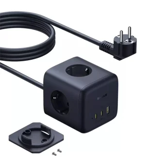 Baseus Πολύπριζο 3 Θέσεων με USB-A, USB-C και Καλώδιο 1.5m E00082100123-00