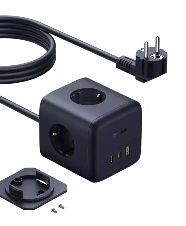 Baseus Πολύπριζο 3 Θέσεων με USB-A, USB-C και Καλώδιο 1.5m E00082100123-00