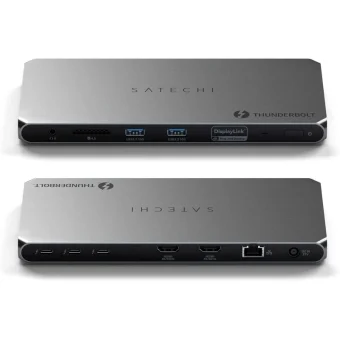 Satechi Thunderbolt 4 Docking Station με PD Ethernet και σύνδεση 2 Οθονών Γκρι (ST-DT4MDM-EU-EU)