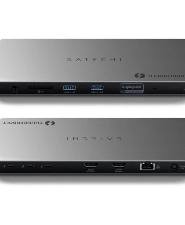 Satechi Thunderbolt 4 Docking Station με PD Ethernet και σύνδεση 2 Οθονών Γκρι (ST-DT4MDM-EU-EU)